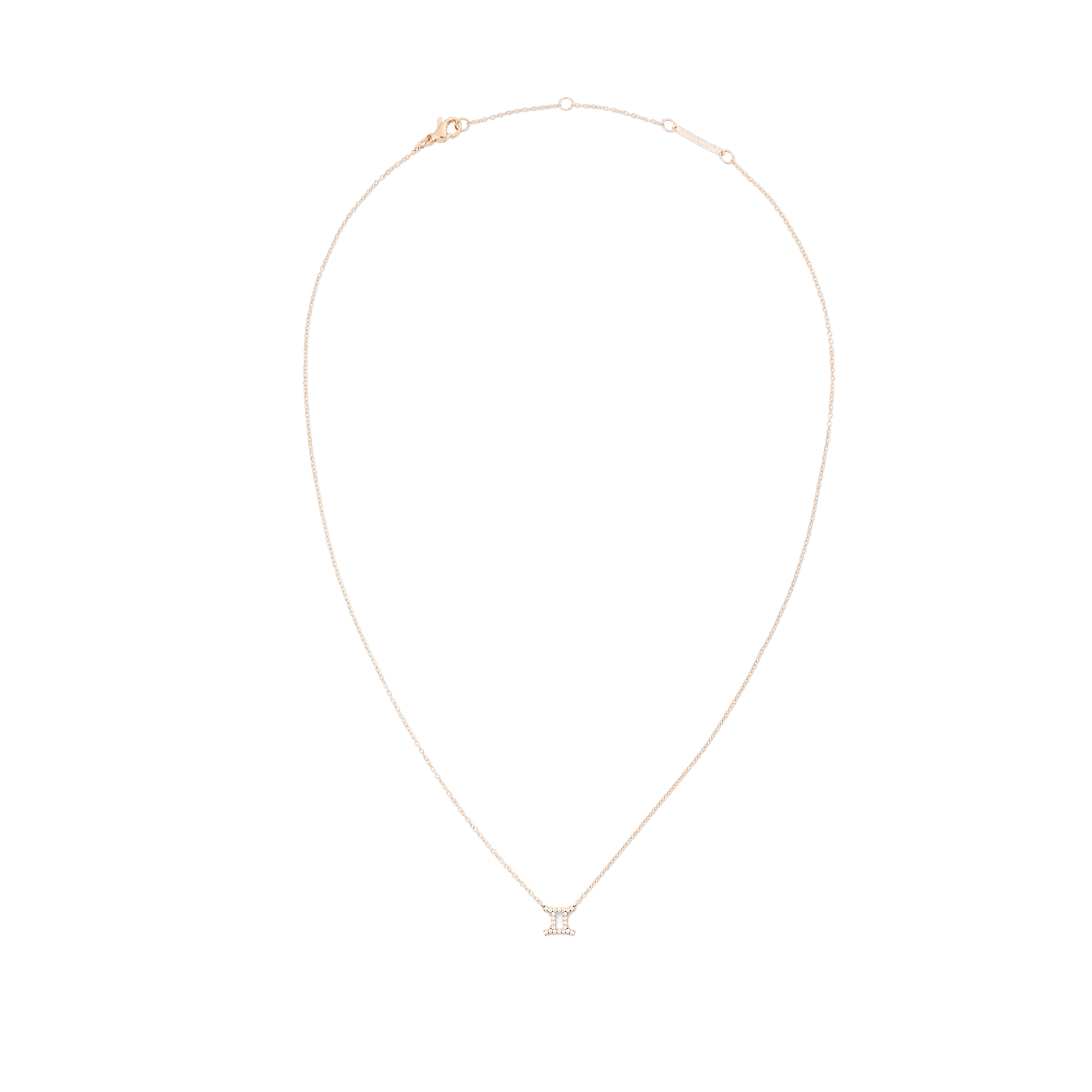 Crystal Zodiac Chain Necklace Rose Gold