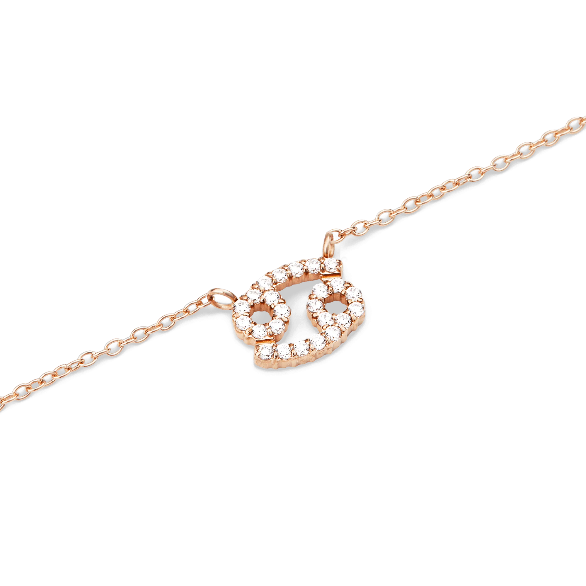 Crystal Zodiac Chain Necklace Rose Gold