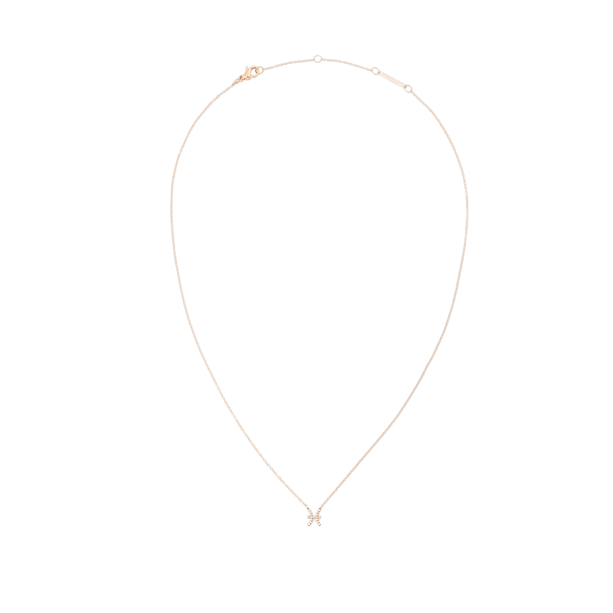 Crystal Zodiac Chain Necklace Rose Gold