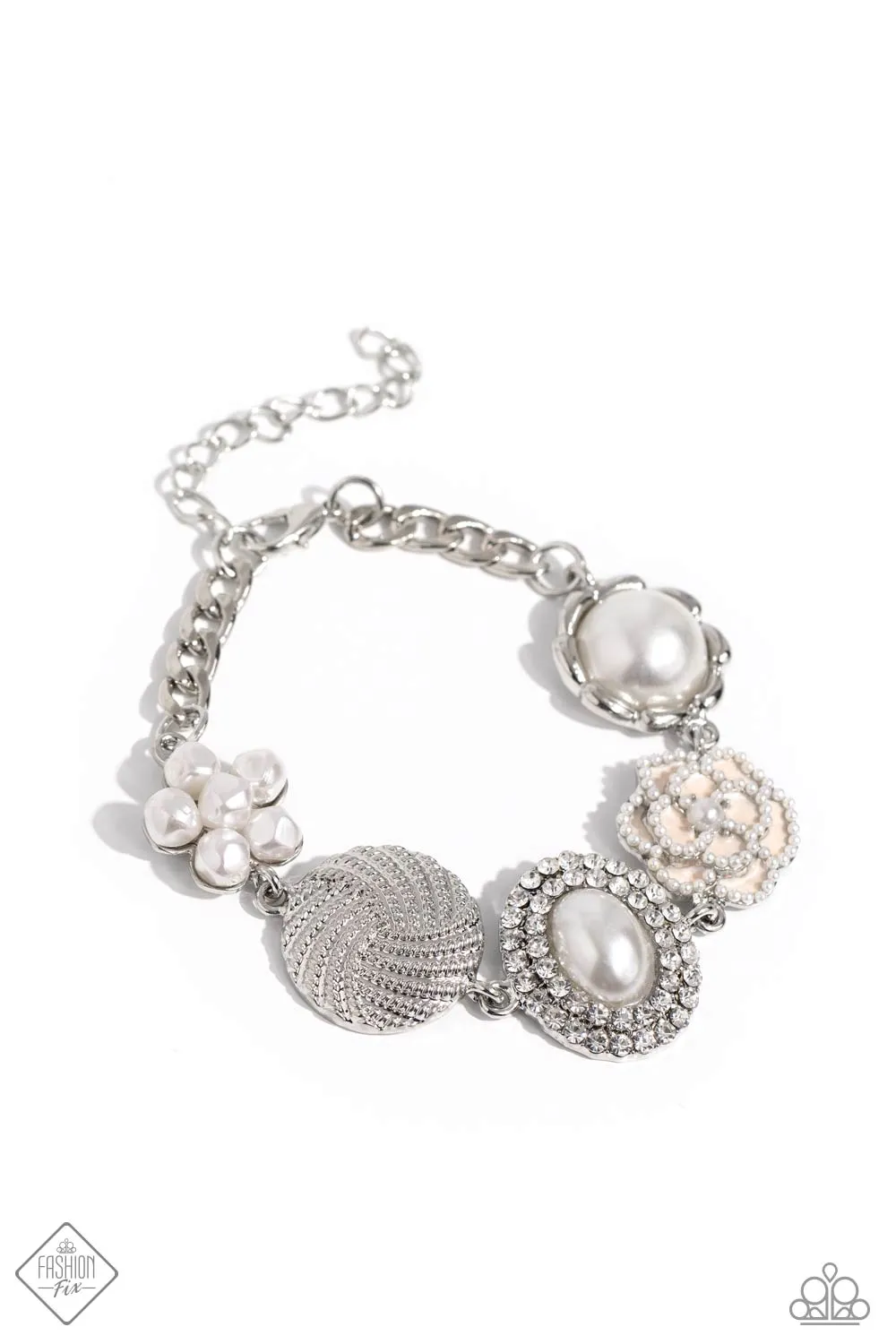 Cultivated Charm - White Bracelet - Paparazzi Accessories