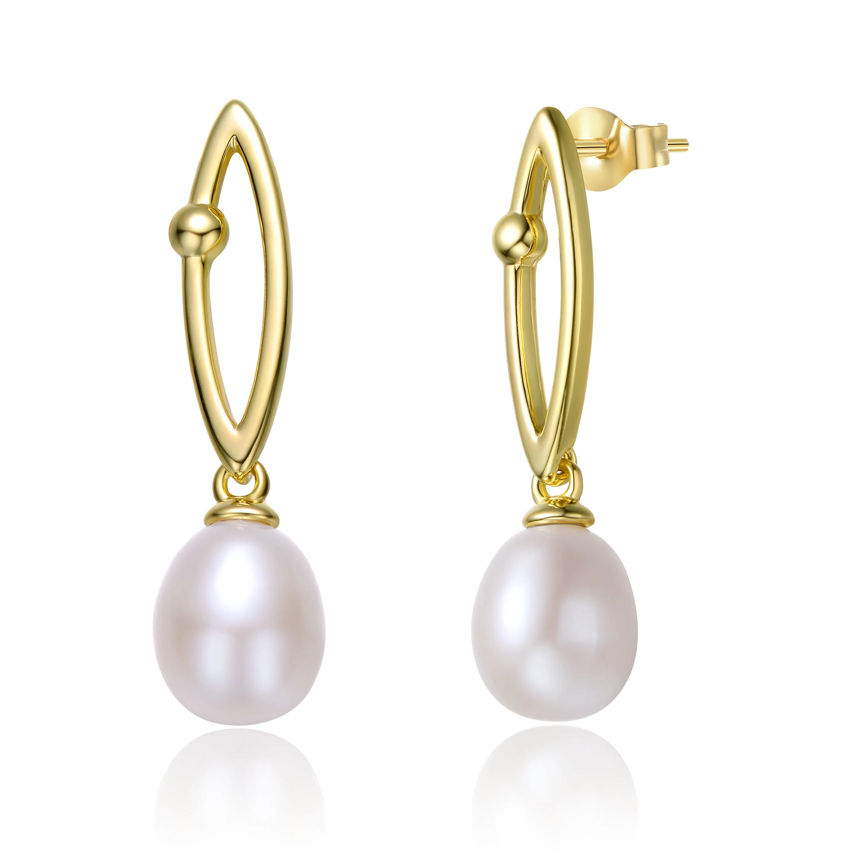 Delphine Pearl Golden Almond Earrings