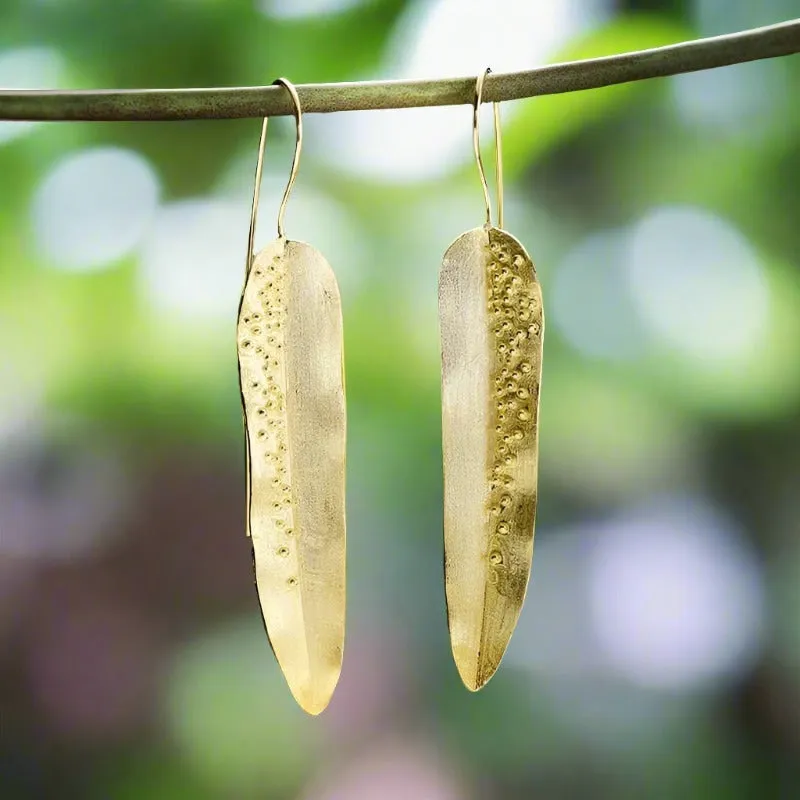 Dewdrops on Willow Leaves Dangle Earrings