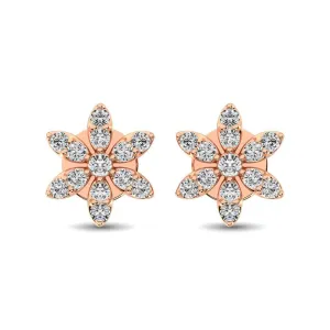 Diamond 1/3 Ct.Tw. Flower Stud Earrings