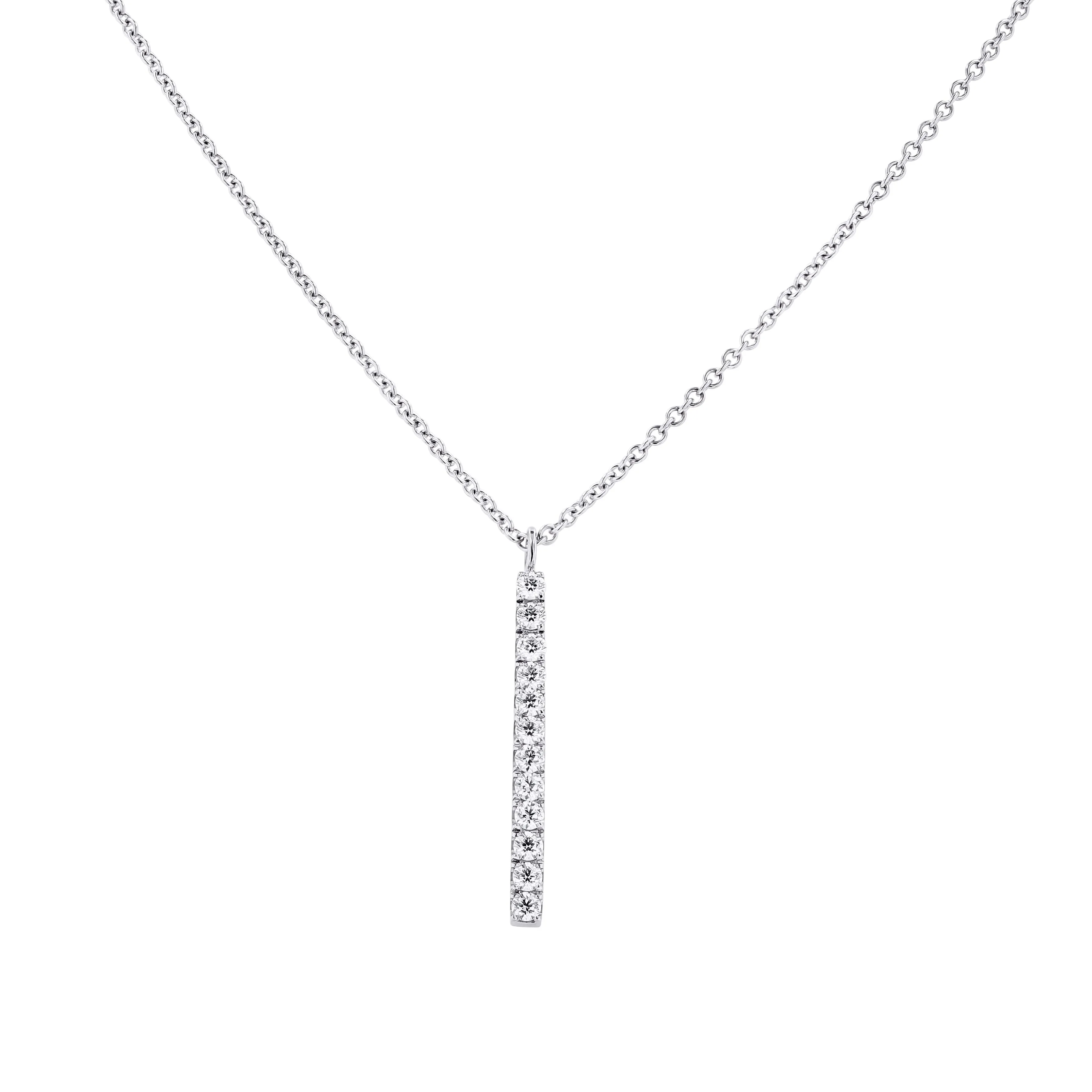 Diamond Bar Pendant Necklace by Skeie's