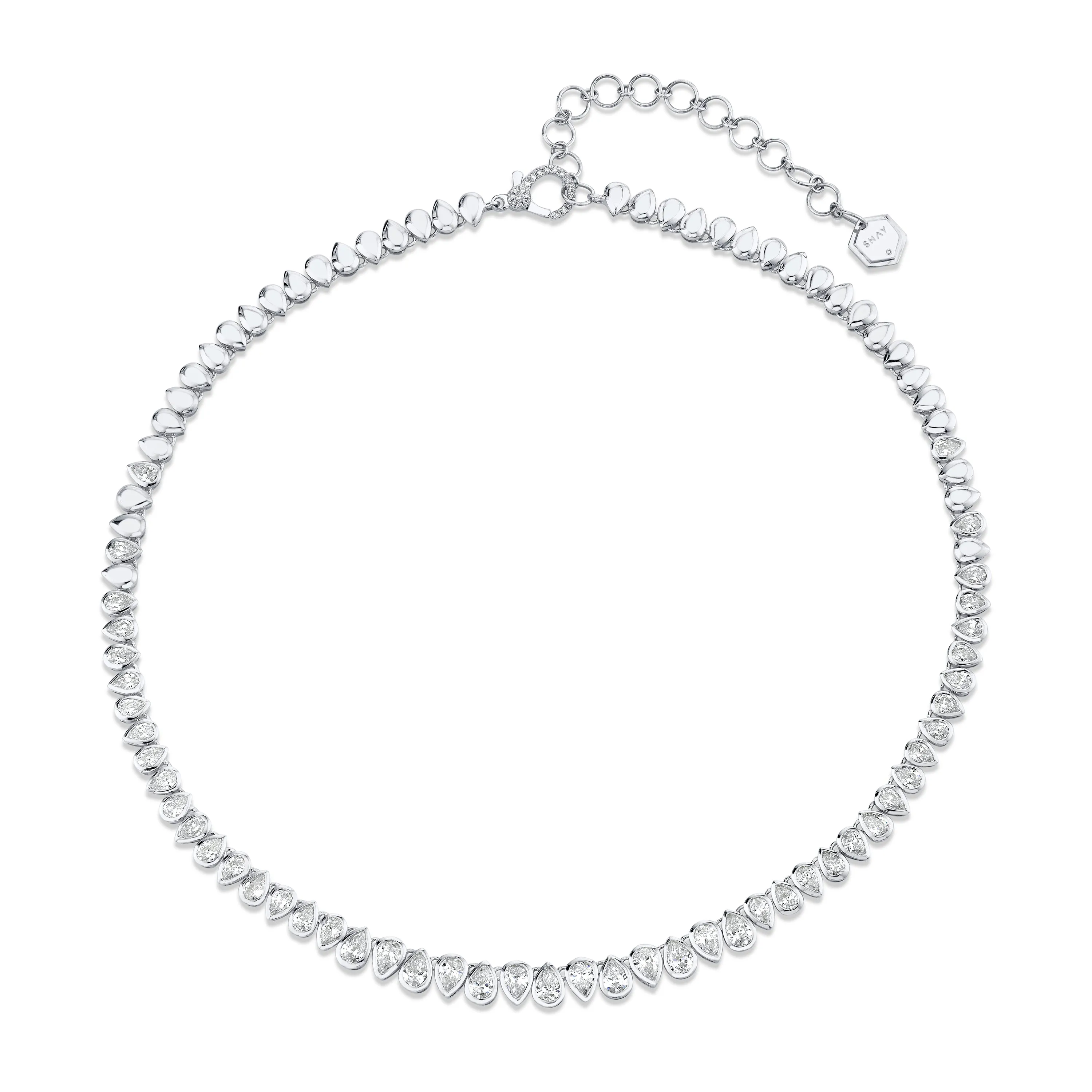 DIAMOND PEAR BEZEL TENNIS NECKLACE