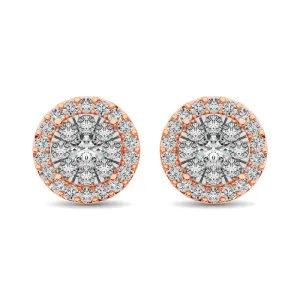 Diamond Stud earrings 3/4 ct tw in 14K Rose Gold