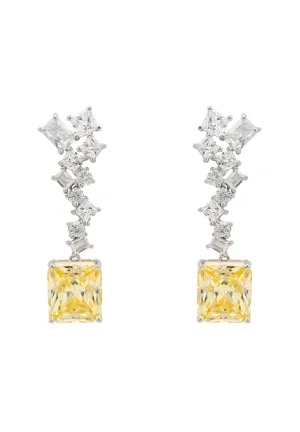 Diana Lemon Topaz Drop Earrings Silver