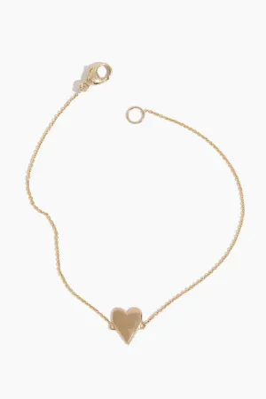 DRD Heart Bracelet in 14k Yellow Gold