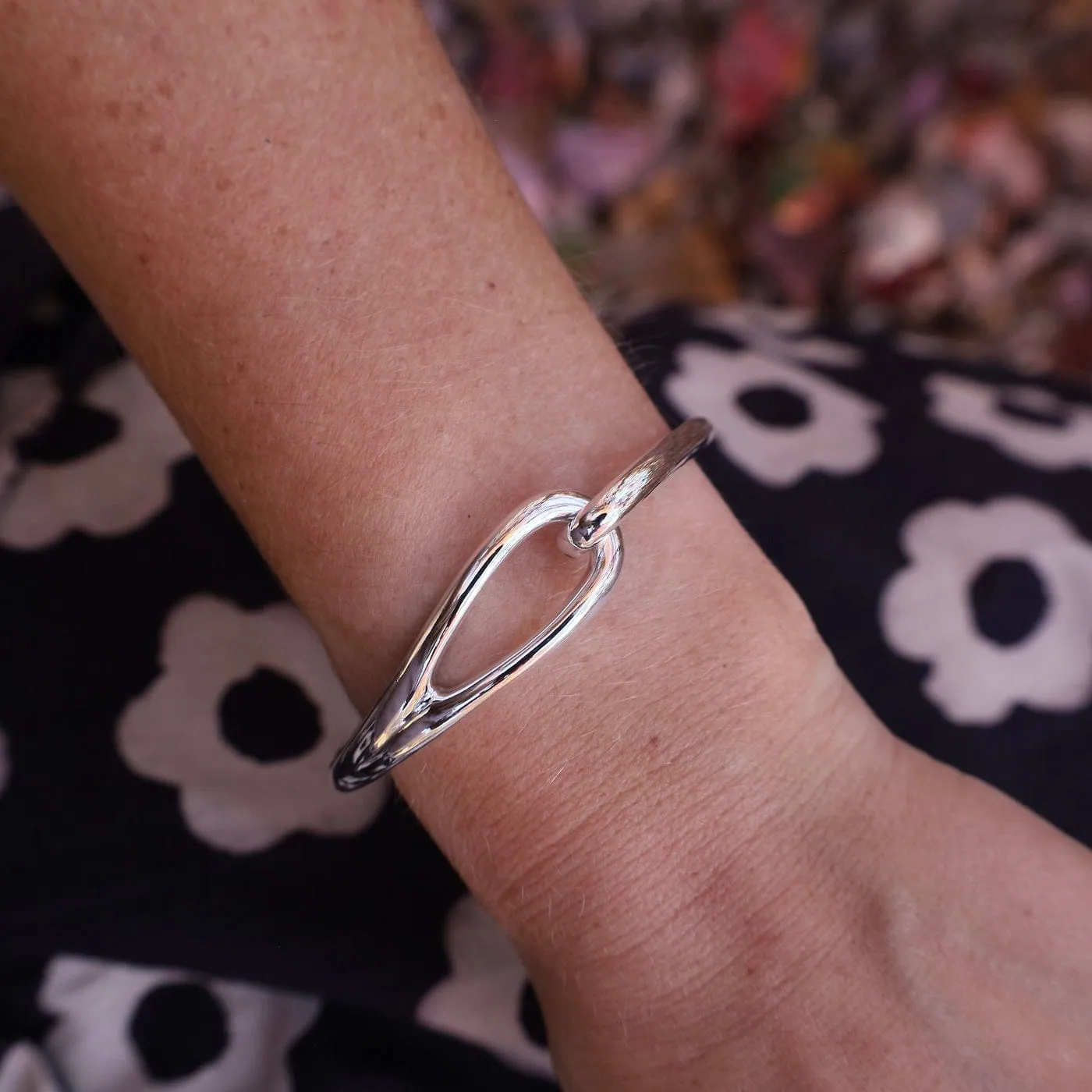 Electroform Bangle with Catch & Small Dog Charm Bracelet