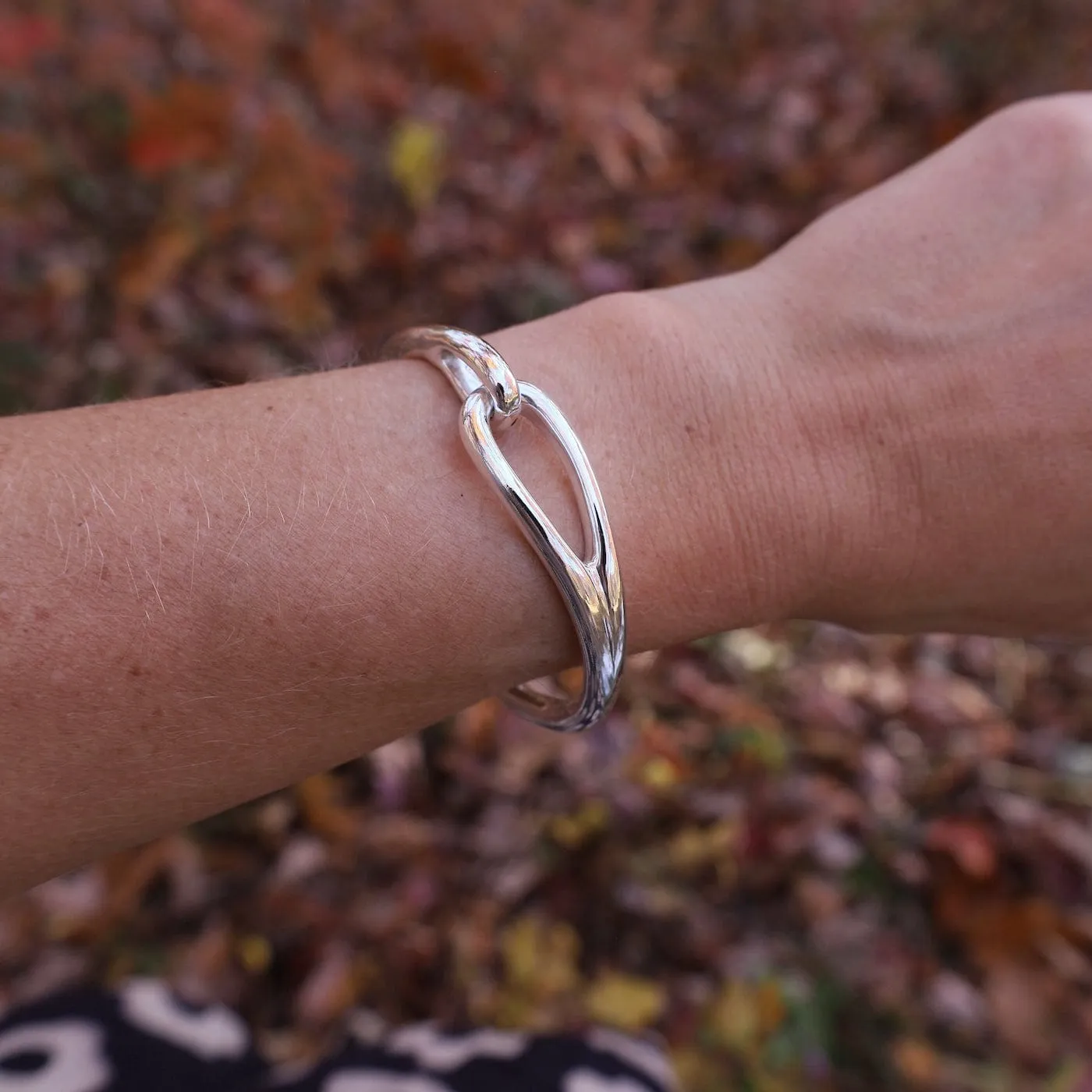 Electroform Bangle with Catch & Small Dog Charm Bracelet