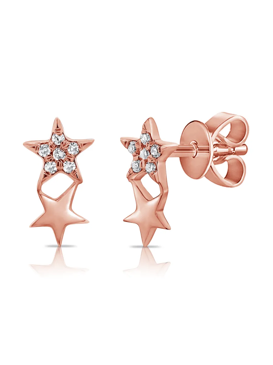 Elsa Star Stud Earrings 14K