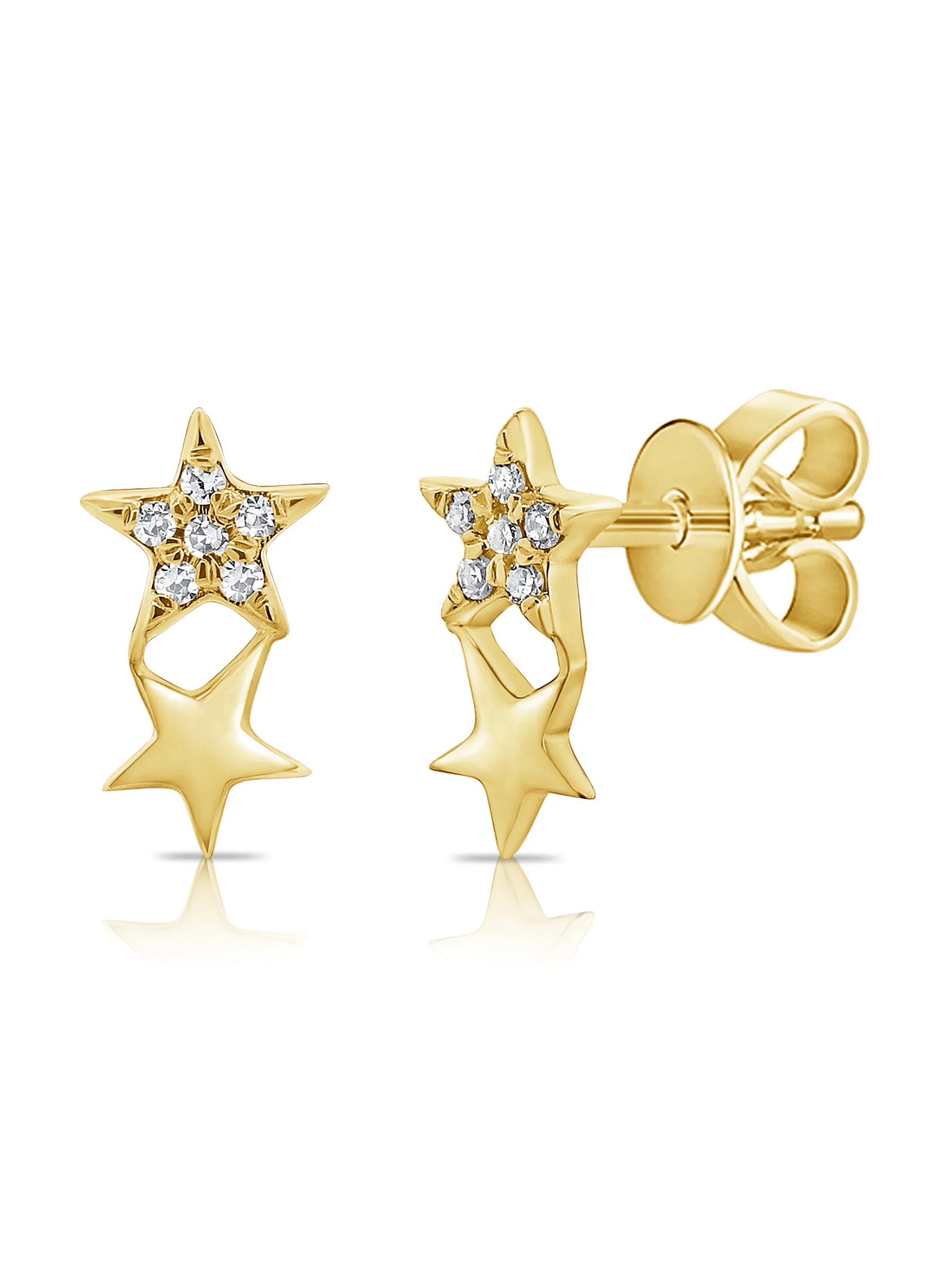 Elsa Star Stud Earrings 14K