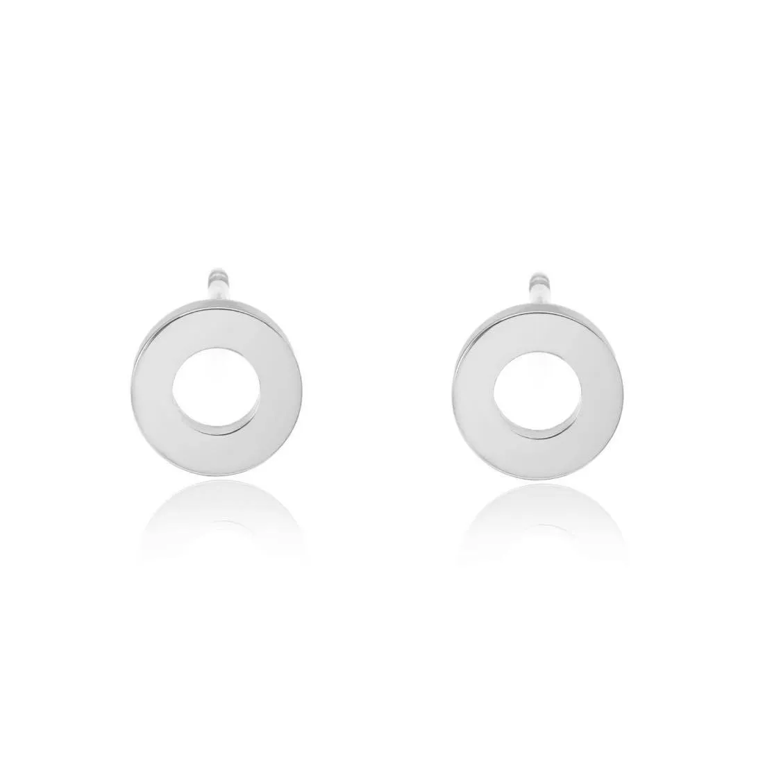 ER001W B.Tiff Open Circle Stainless Steel Stud Earrings