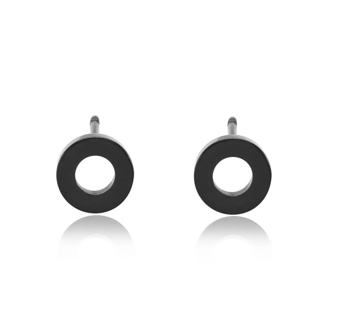 ER001W B.Tiff Open Circle Stainless Steel Stud Earrings