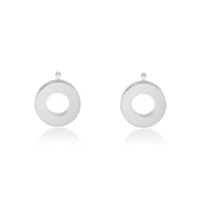 ER001W B.Tiff Open Circle Stainless Steel Stud Earrings