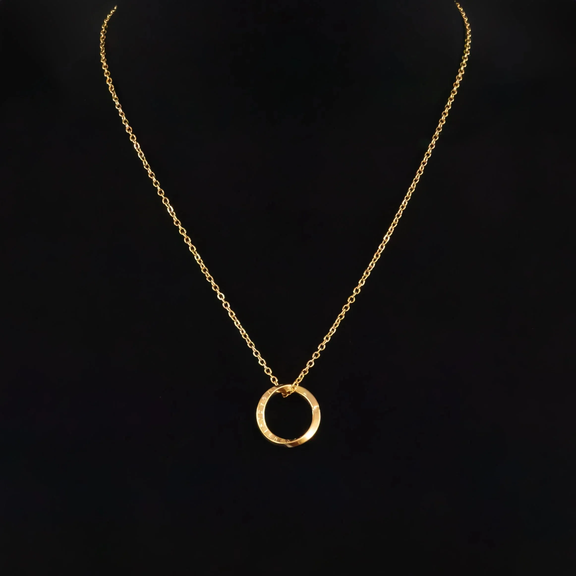 Erlend Circular Pendant with Chain Necklace