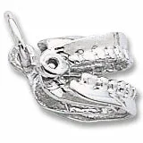 False Teeth Charm In 14K White Gold