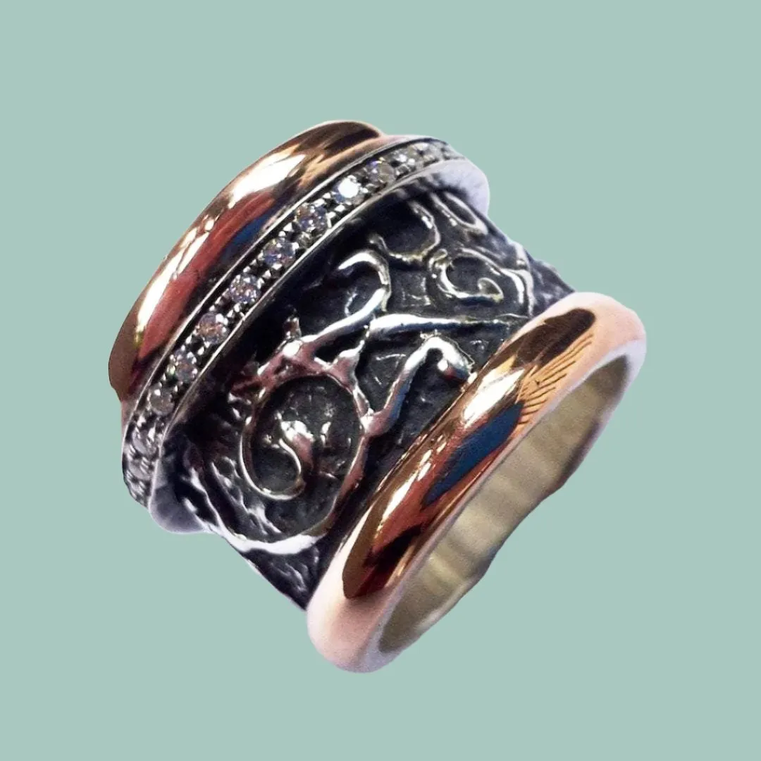 Fidget rings for women Israeli spinner rings Silver and gold Meditation Ring. Just for you.