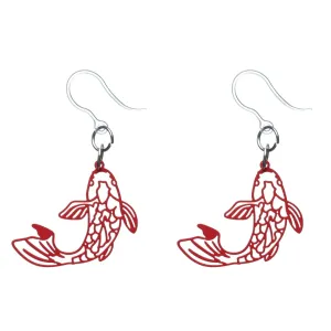 Filigree Fish Dangles Hypoallergenic Earrings for Sensitive Ears Made with Plastic Posts