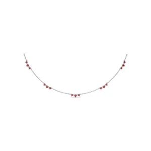 Five Stone Ruby and Diamond Station Necklace