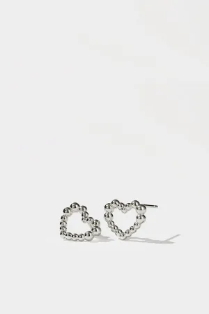 Fizzy Heart Studs - Sterling Silver