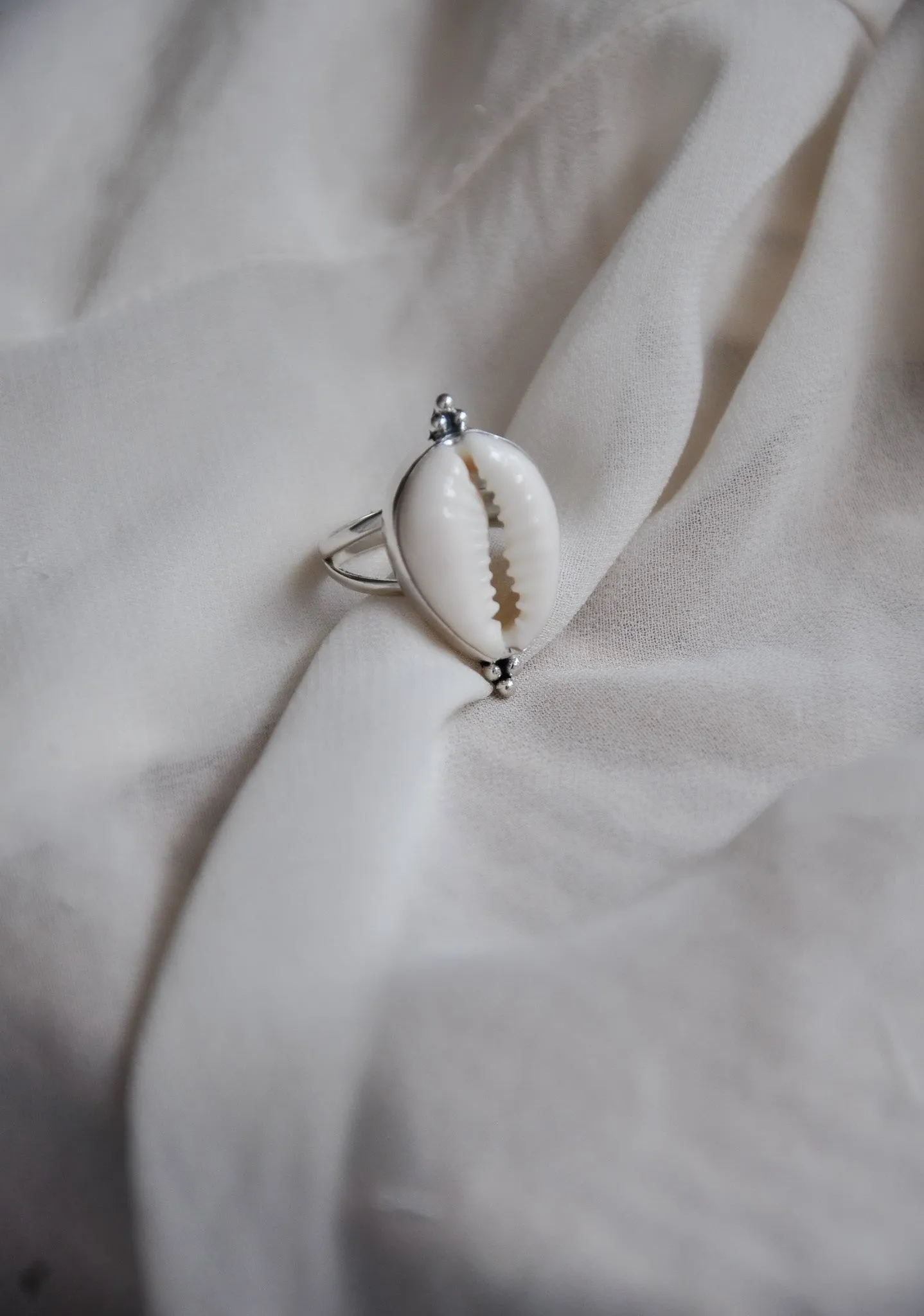 Flora Silver Cowrie Ring