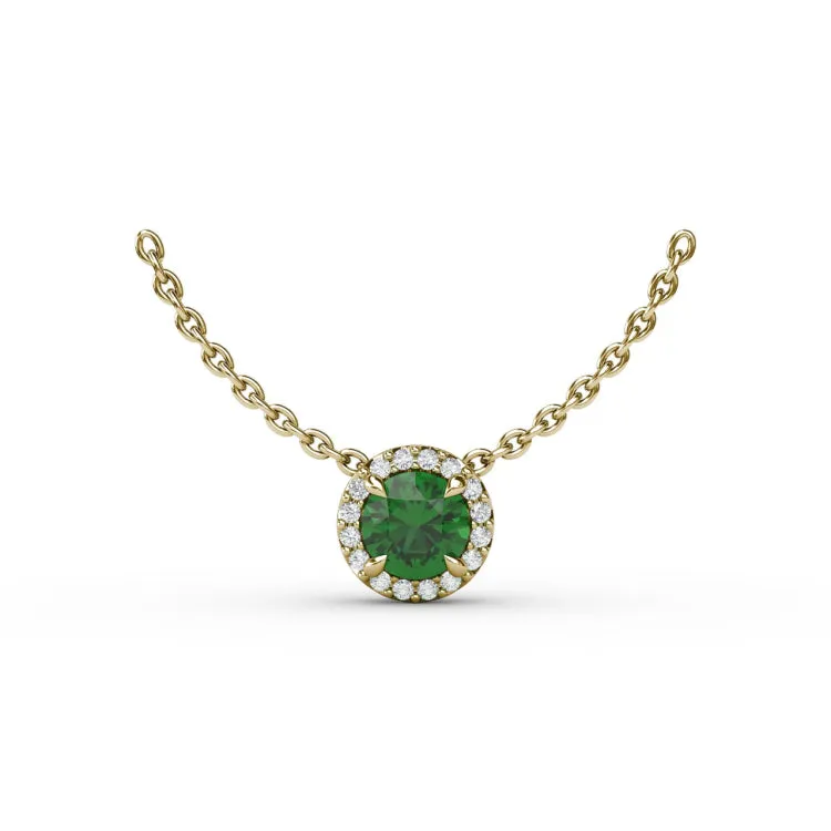 Floral Emerald and Diamond Necklace