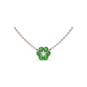 Floral Emerald and Diamond Necklace