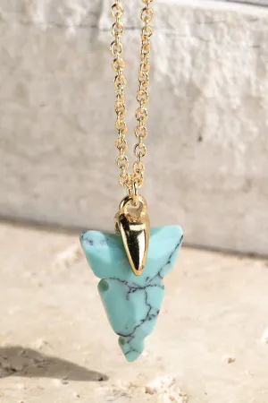 FMN086 Natural Stone Arrowhead Necklace Turquoise