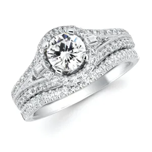 Forever Elegant&trade; 3/8 Ctw. Diamond Semi Mount shown with 3/4 Ct. Round Center Diamond in 14K Gold