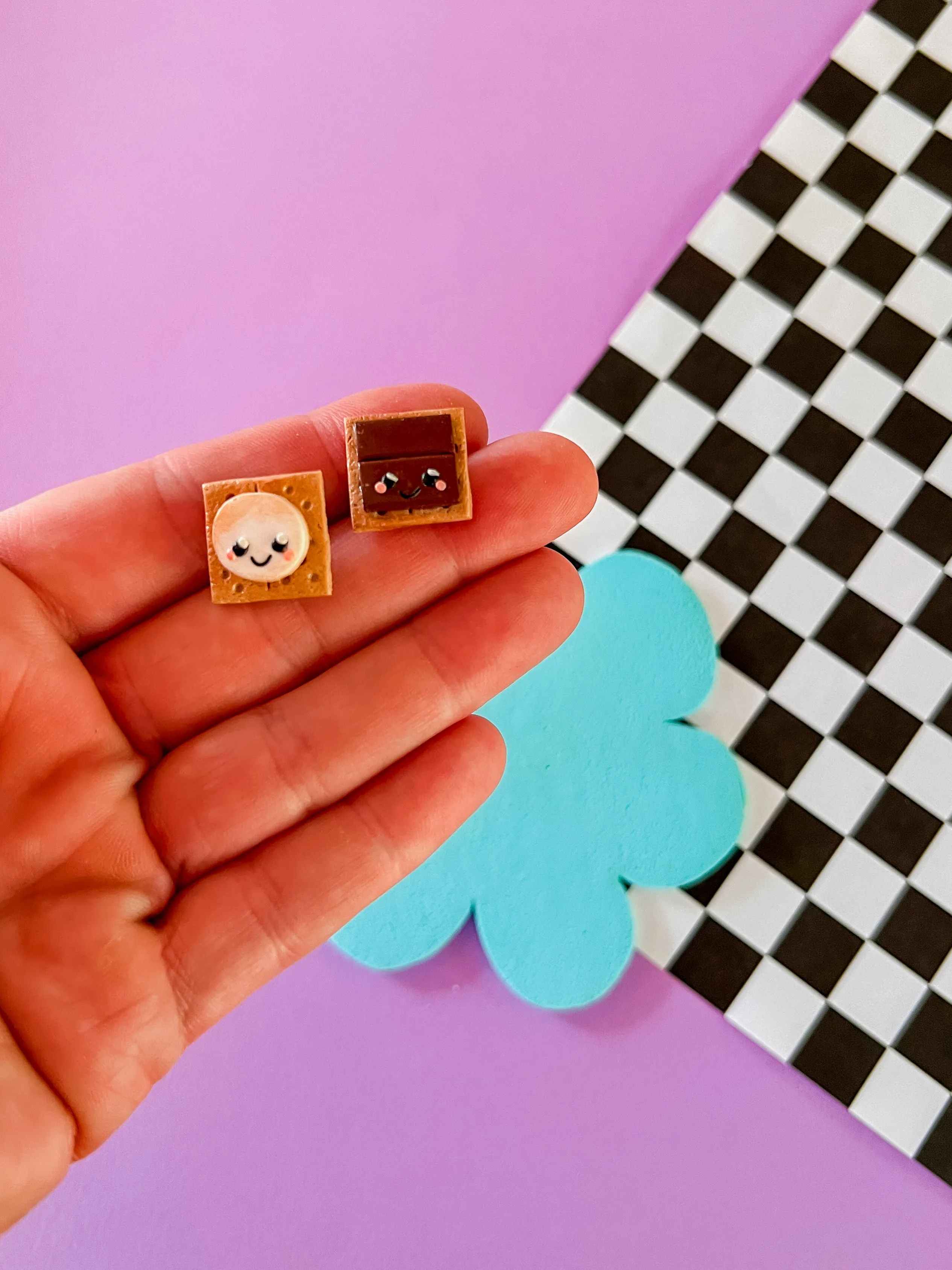 Georgia S’more Studs - Clay Stud Earrings