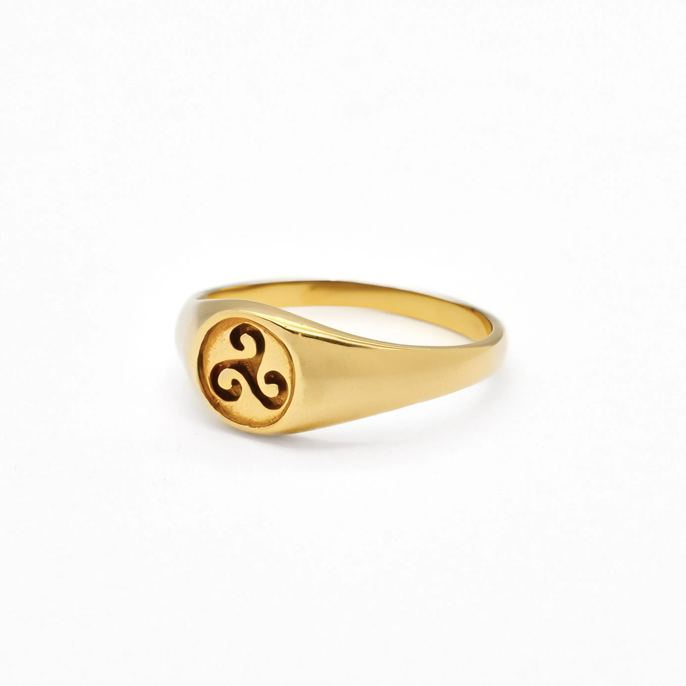 Gold Triskelion Ring - Celtic Symbol Ring - Unisex Gold Ring