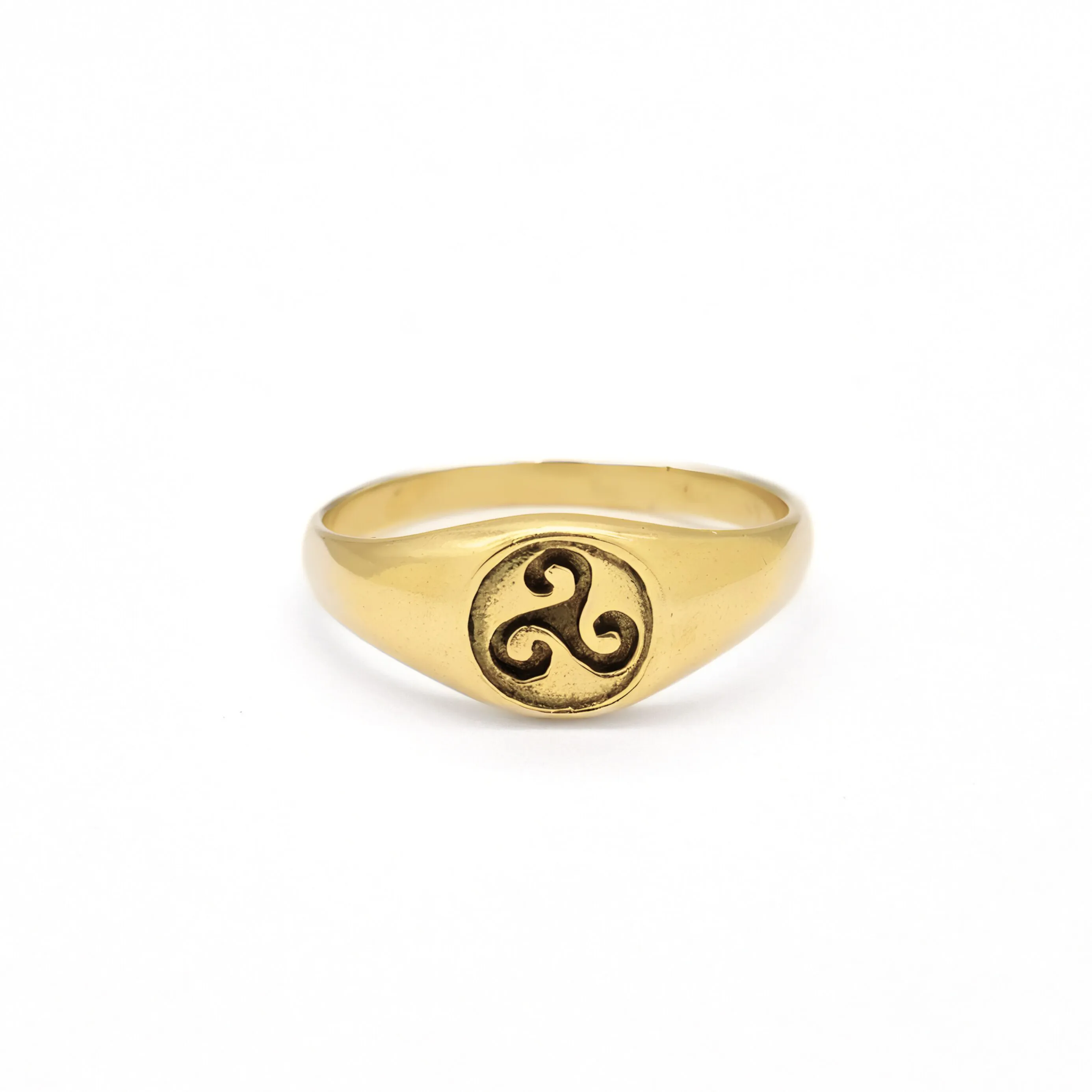 Gold Triskelion Ring - Celtic Symbol Ring - Unisex Gold Ring