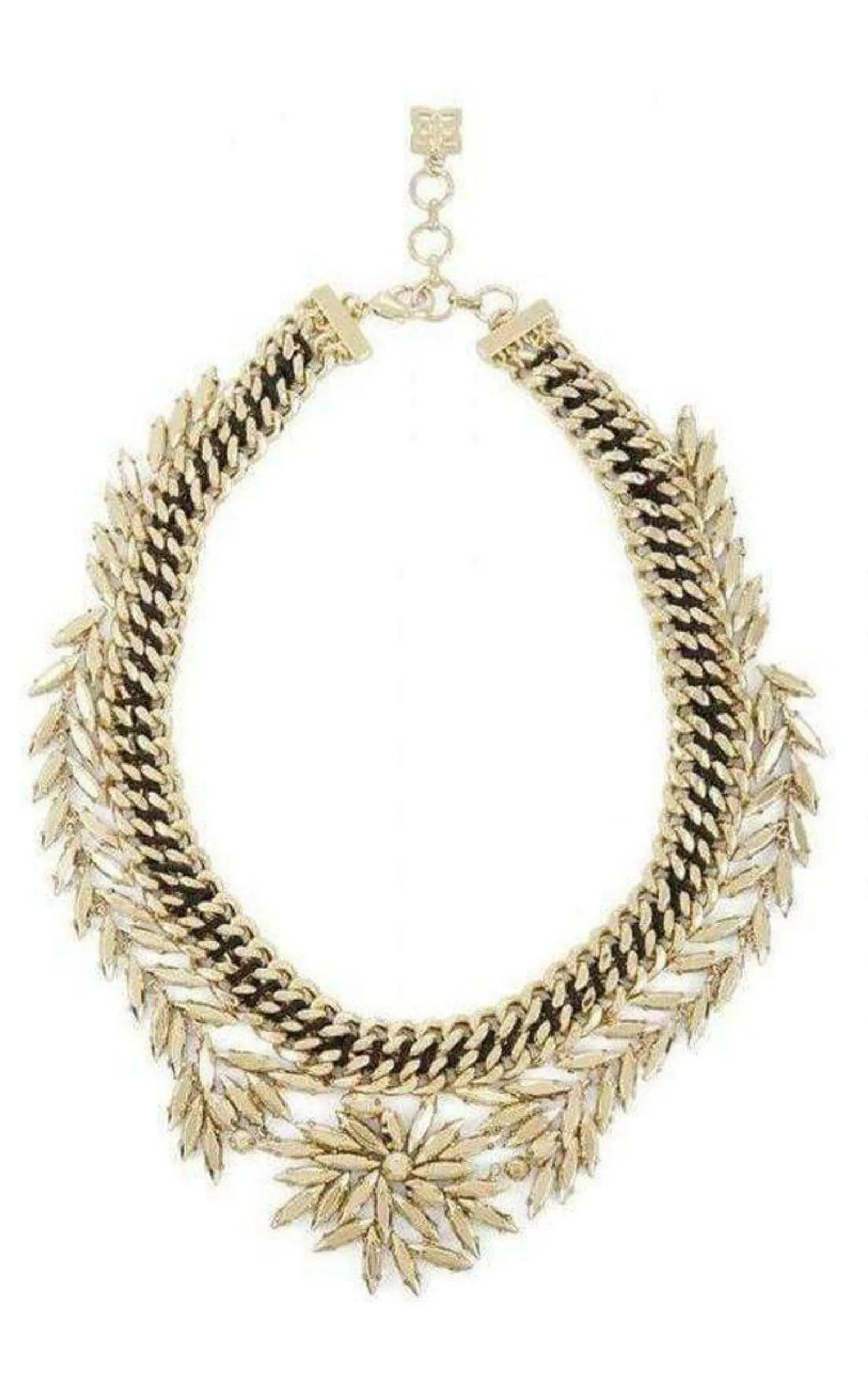 Gold Woven Leaf Necklace