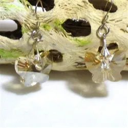 Golden Crystal Butterfly Earrings