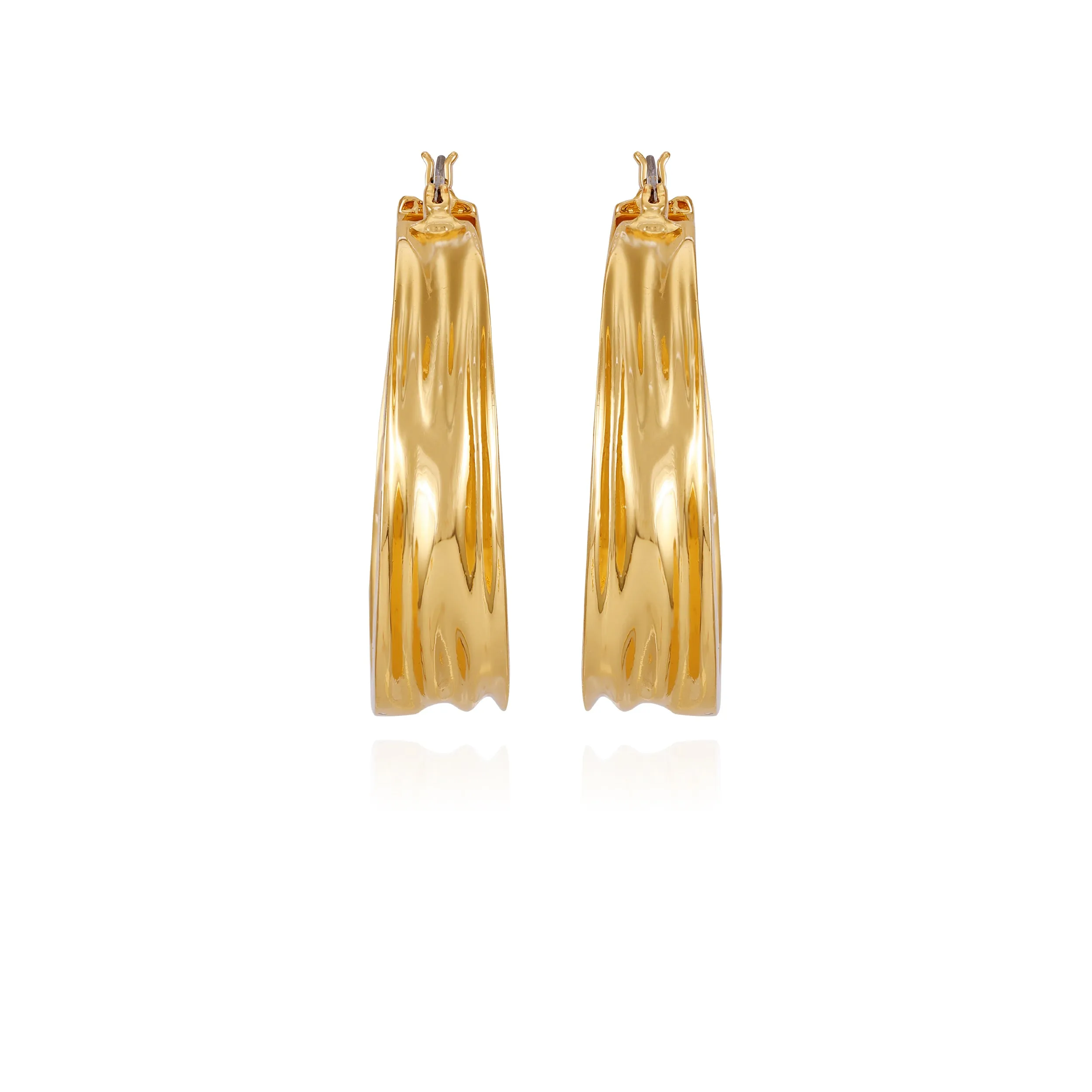 Goldtone Organic Hoop Earrings