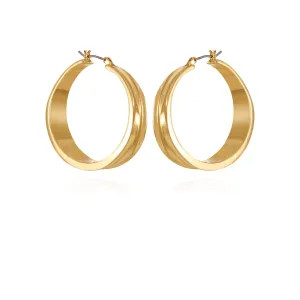 Goldtone Organic Hoop Earrings