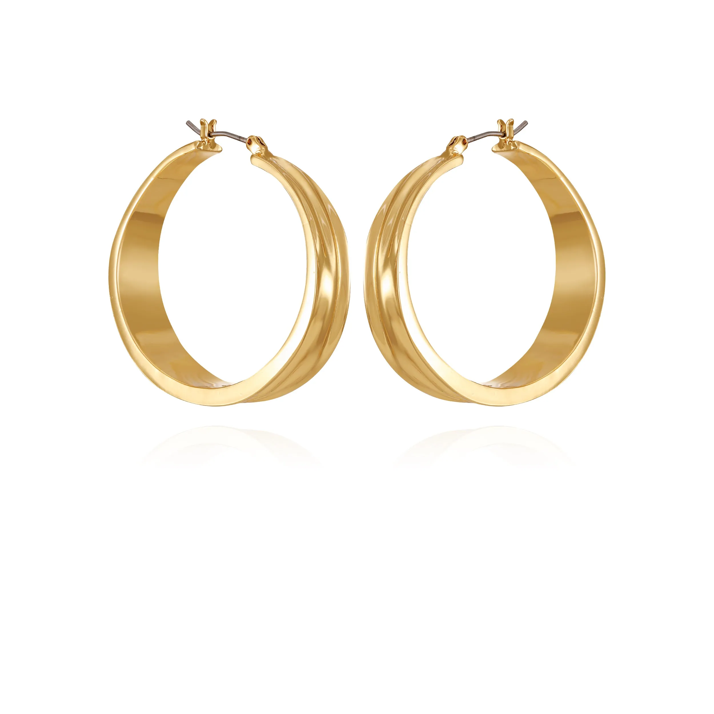 Goldtone Organic Hoop Earrings