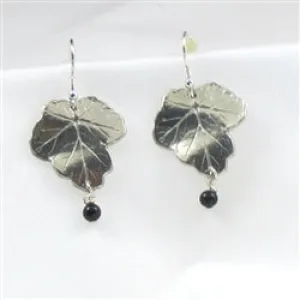 Handmade Pewter Leaf Earrings