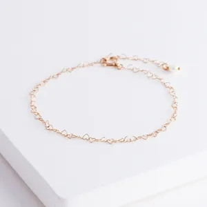 Heart chain bracelet (rose gold)