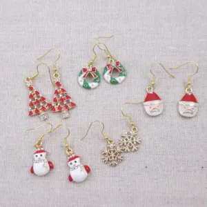 Holiday Charm Gold Earrings