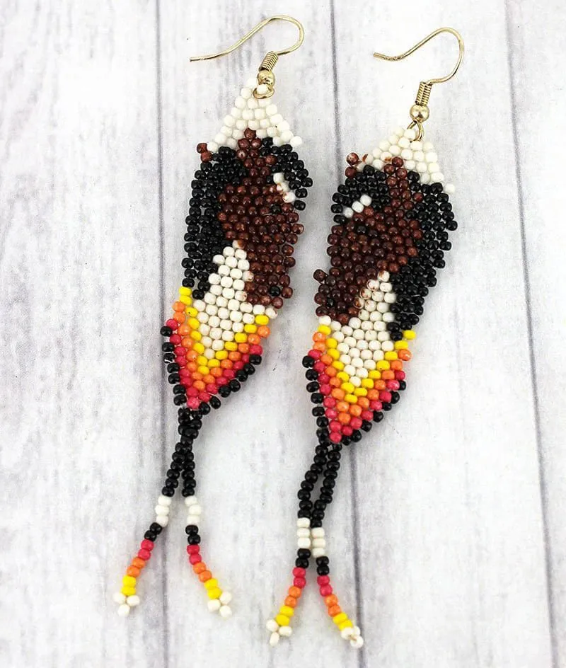 Horse Head Seed Bead Earrings