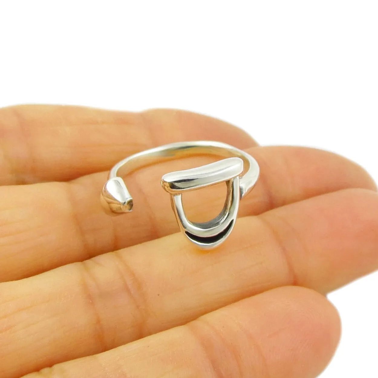 Horse Stirrup 925 Sterling Silver Ring