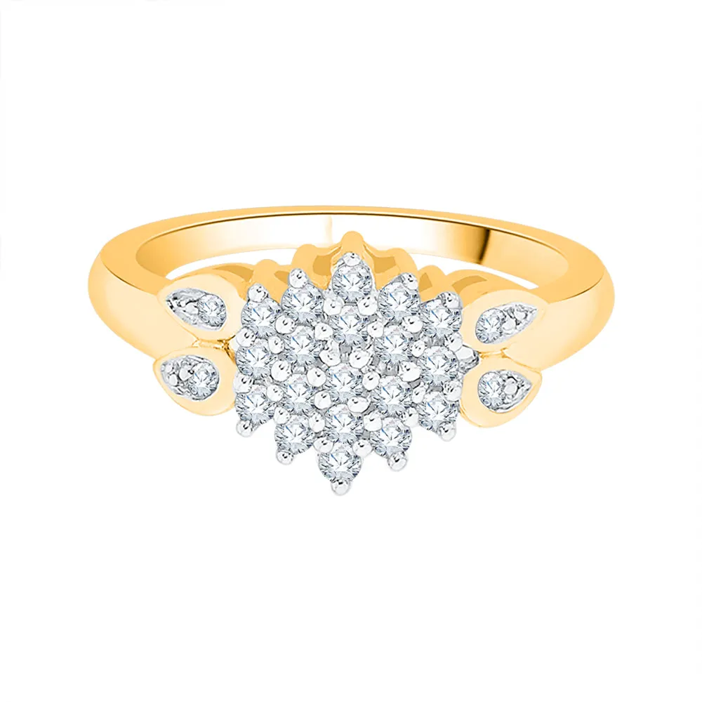 KATARINA 1/4 cttw Floral Diamond Cluster Ring