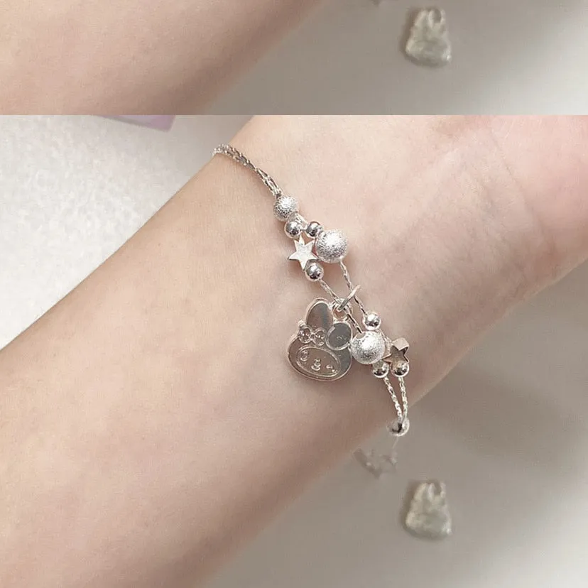 Kitty Sanrio Anime Planet Bracelet Ins Niche Design Sense Female Student Girlfriend Sweet Cute Hello Kitty Cinnamoroll Jewelry