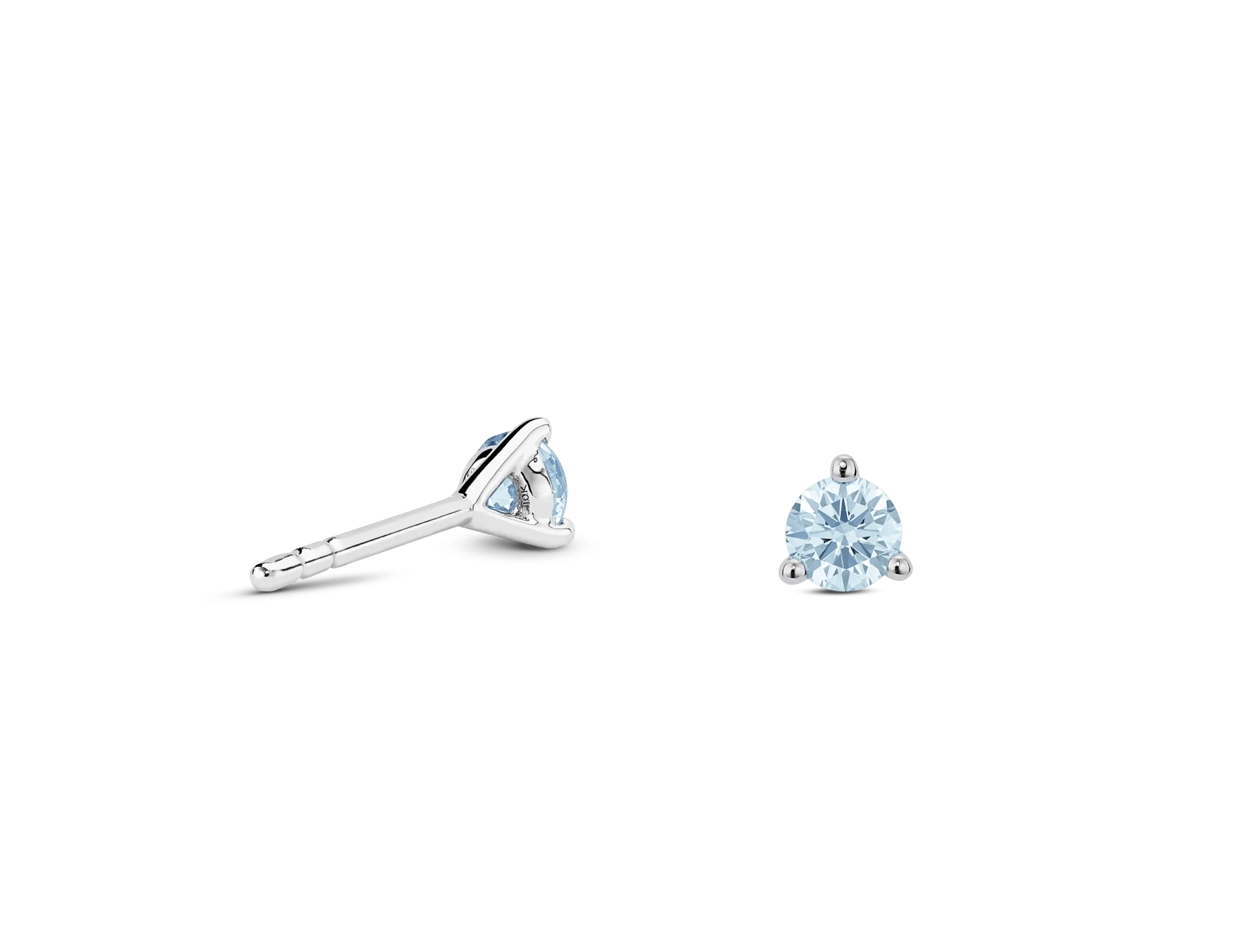 Lab-Grown Diamond ¼ct. tw. Mini Round Brilliant Solitaire Studs | Blue