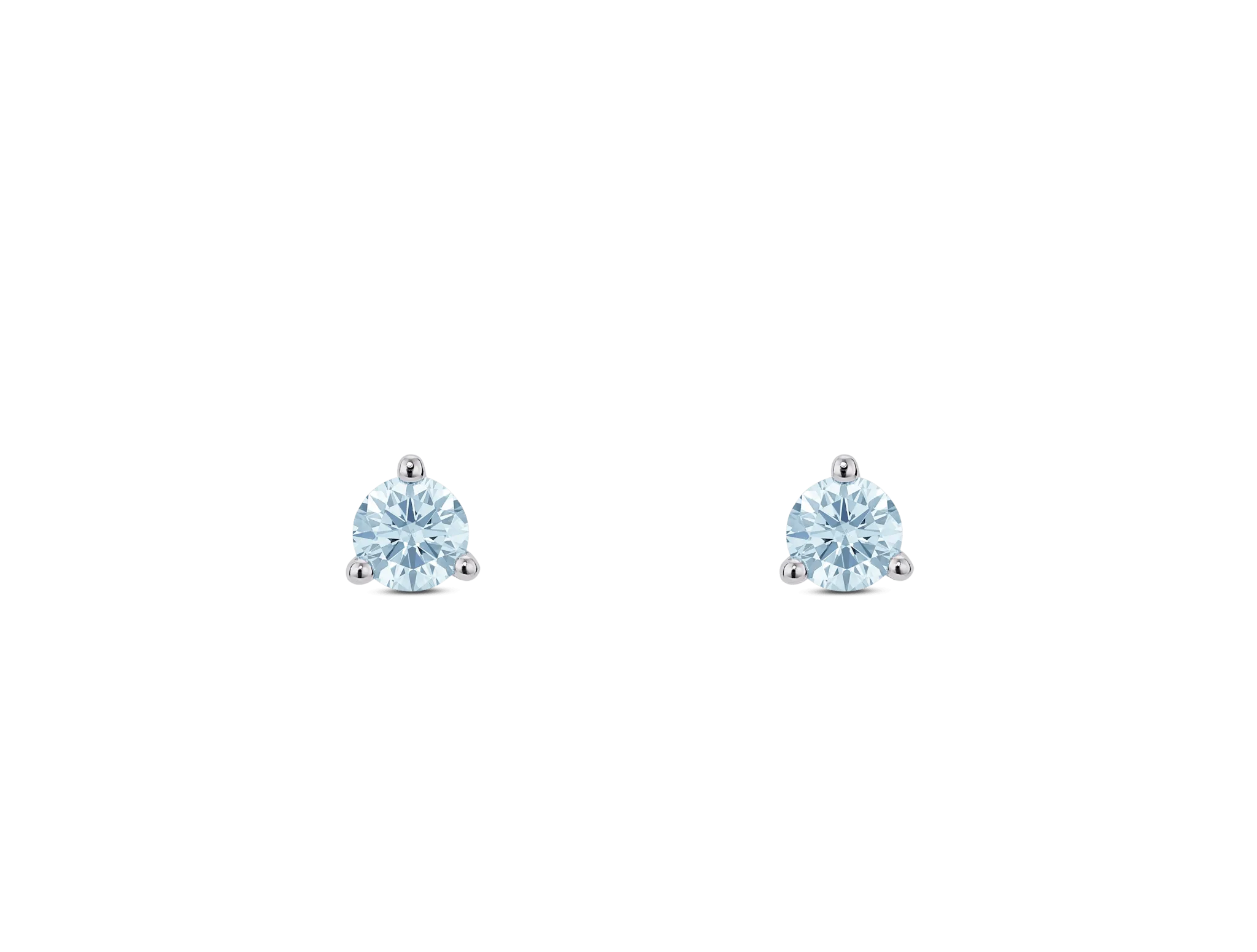 Lab-Grown Diamond ¼ct. tw. Mini Round Brilliant Solitaire Studs | Blue