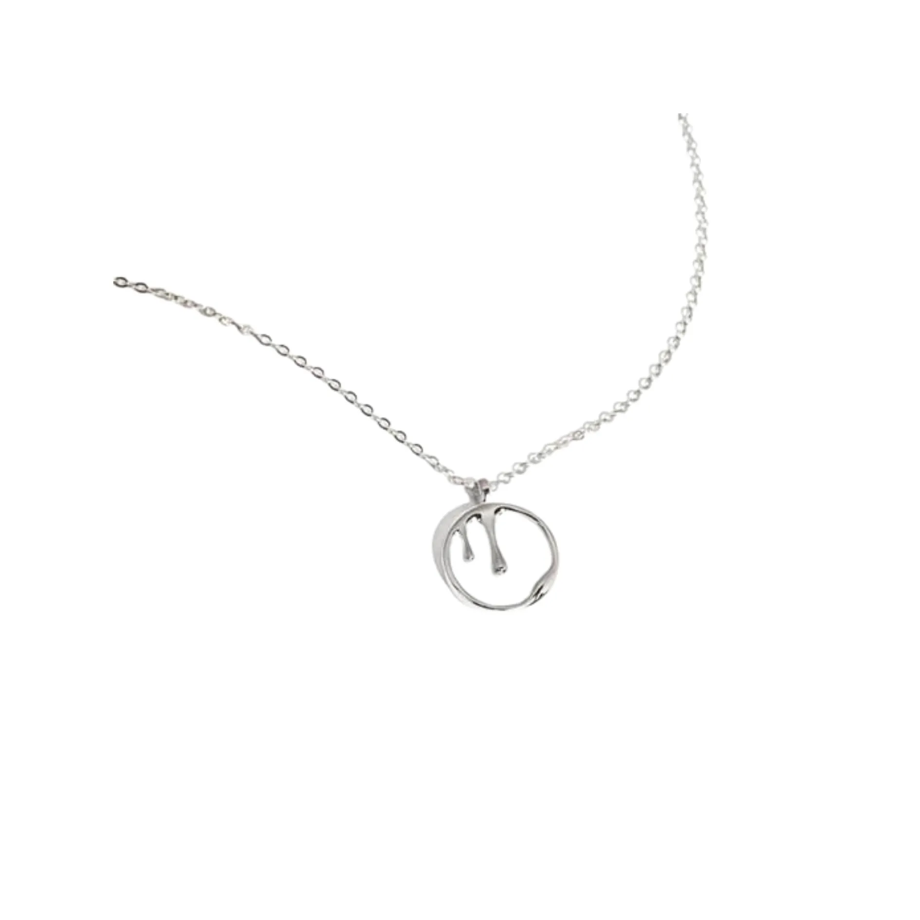 Melting Pendant Necklace Silver