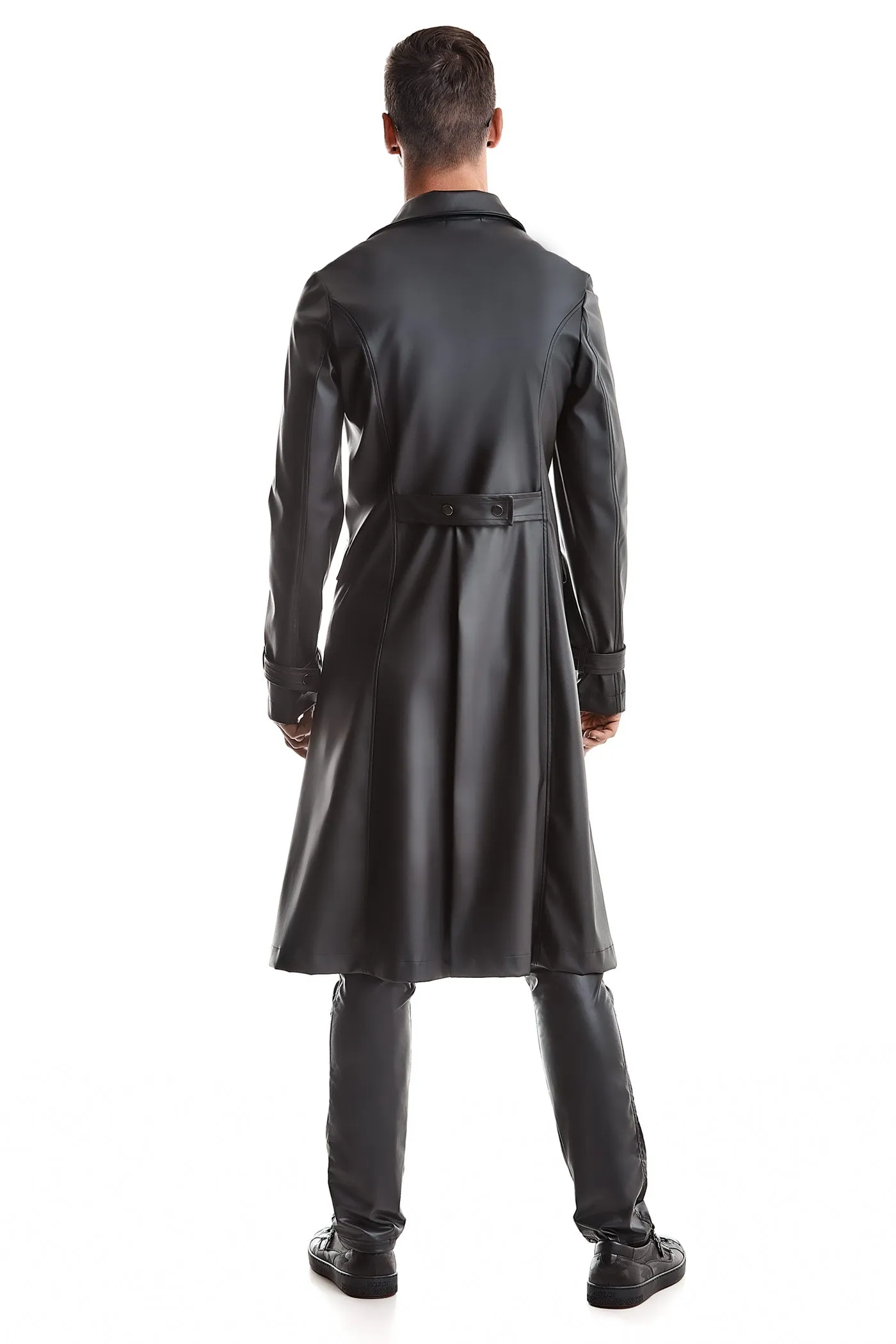 Midi Coat RMMassimo001 Black by Regnes Fetish Planet