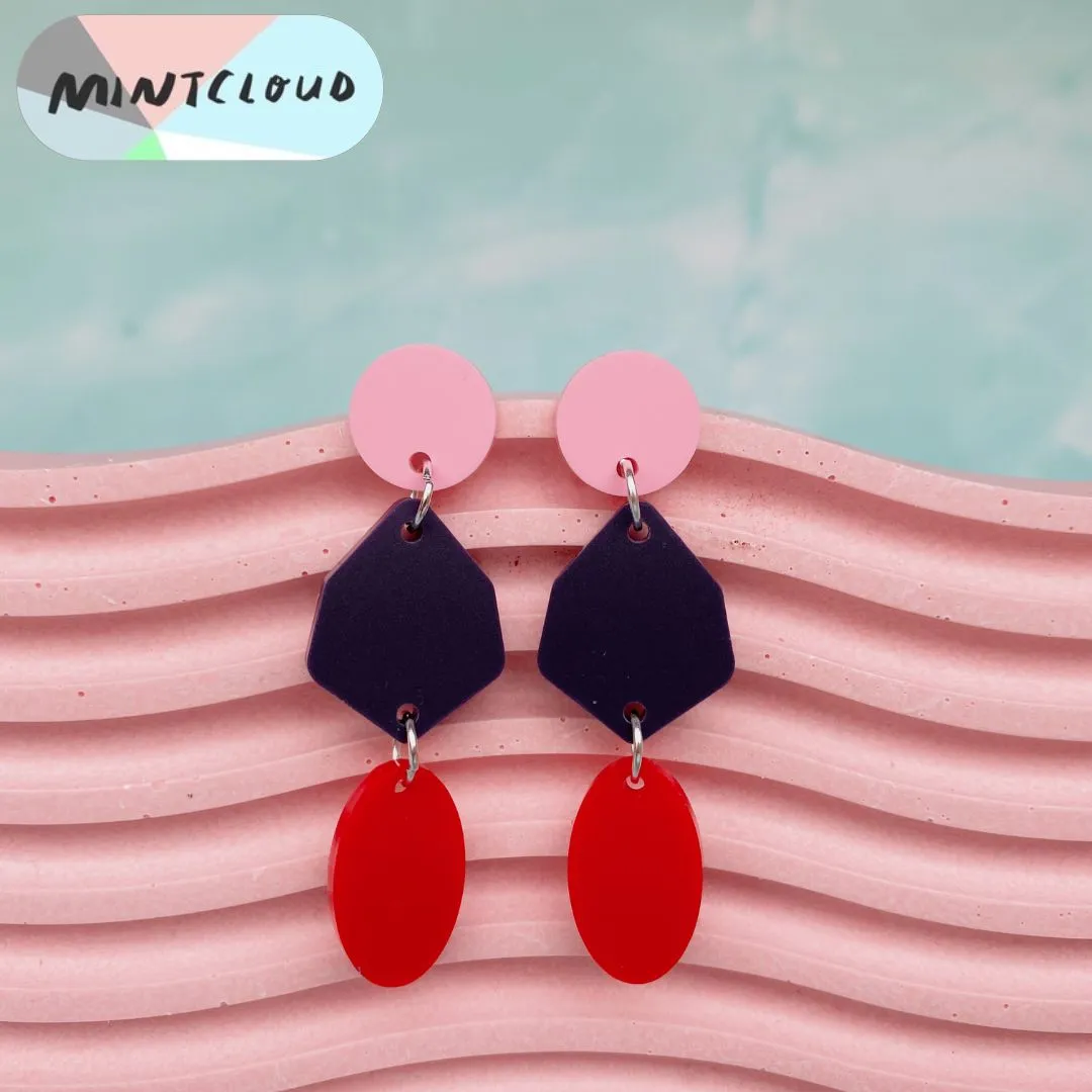 Mintcloud Pool Party Ovals Dangle - Various Colours